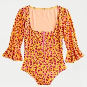 J. Crew Ruffle Rashguard Swimsuit Size 14 $148